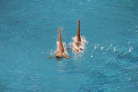 gymnasts in the water
