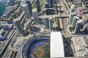 Rodgers Center, Multi-purpose stadium in city, top view, Canada, Toronto