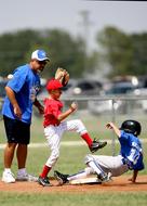 Baseball Little League in a blurred background