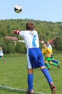 action in children's football on the field