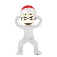 3d model of a man in a mask and santa claus hat