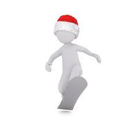 snowboarder in santa hat as a 3d model