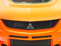 Mitsubishi Auto Car orange close-up