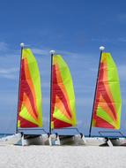 Catamaran Yacht Boat green red