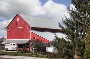 red wooden Rustic Barns