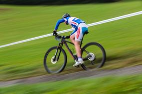 cycling in a blurred background