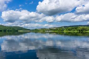 landscape of Lake badesee and cloudy sky