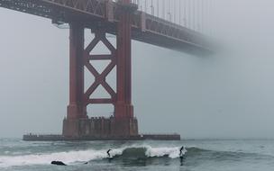 landscape of foggy Architecture Bridge Structure