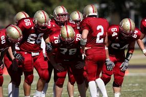 Football American team on competition