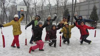 the elderly do sports in Beijing in winter