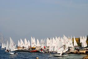 international sailing regatta on Lake Garda In italy