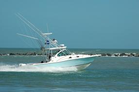 Sport Fishing Boat on the water on a sunny day