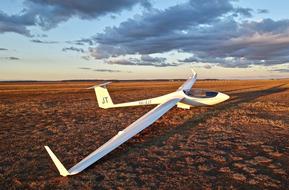 white glider in the desert