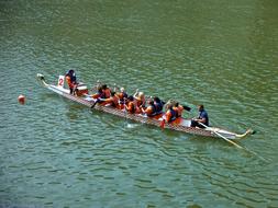 Rowing Team in Boat, italy, florence