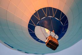 Colorful and beautiful hot air balloon with fire, in Warstein, Germany