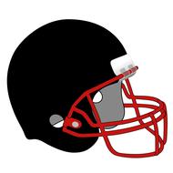 black football helmet on white background