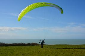 Paragliding Take Off on a sunny day