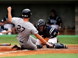 Baseball Catcher on the field on a blurred background