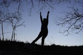 fat girl dancing at dusk