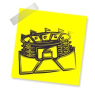 sport arena on yellow sticker