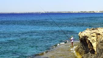 summer fishing at the seaside