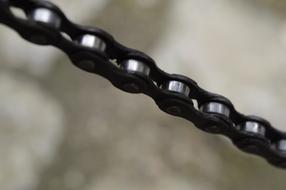 closeup view of metal Bike Chain