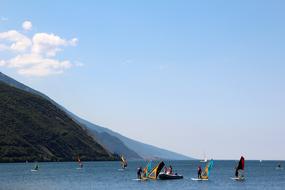 sailing on lake garda on a sunny day