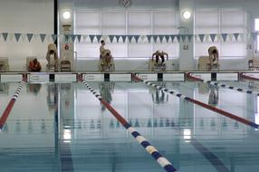 People. swimming in the swimming pool, in Yokosuka, Japan