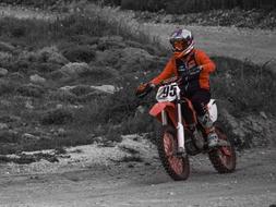 Motocross Action on road