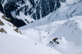 landscape of snow covered alps