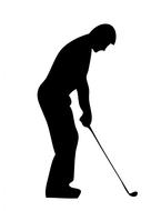 black silhouette of a golfer as an illustration