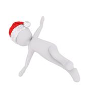 hip hop dancer, person in santa hat, white male full body 3d render