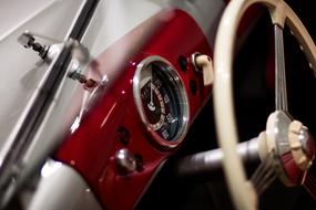 dashboard in Porsche 356 close-up