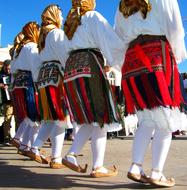 dance of women in traditional costumes