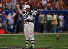 Referee American Football on the field on a blurred background