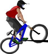 biker jumps over obstacle drawing