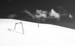 monochrome image of a ski slope in italy