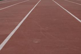 running track at the stadium close up