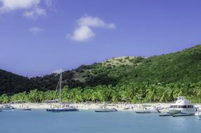 boats and yachts anchored in the bay