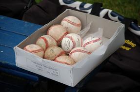 Baseball Ball Box white red