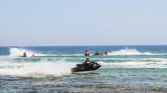 water racing on a sunny day
