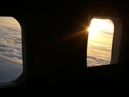 Airplane Window view at flight