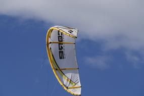 kite surfing wing at sky