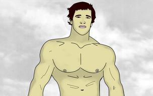 illustration of bodybuilder man