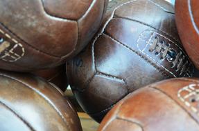 Football Balls Leather close-up