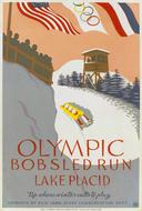 Colorful and beautiful poster of Bobsleigh on the Olympic Games in 1932