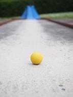 Ball Mini Golf Yellow in a blurred background