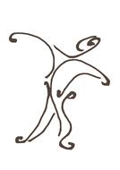 Drawing of the dancing person, at white background, clipart