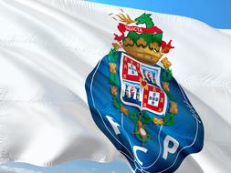 white flag with champion league logo