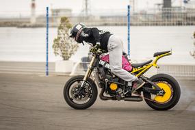 motocross on yellow motorcycle